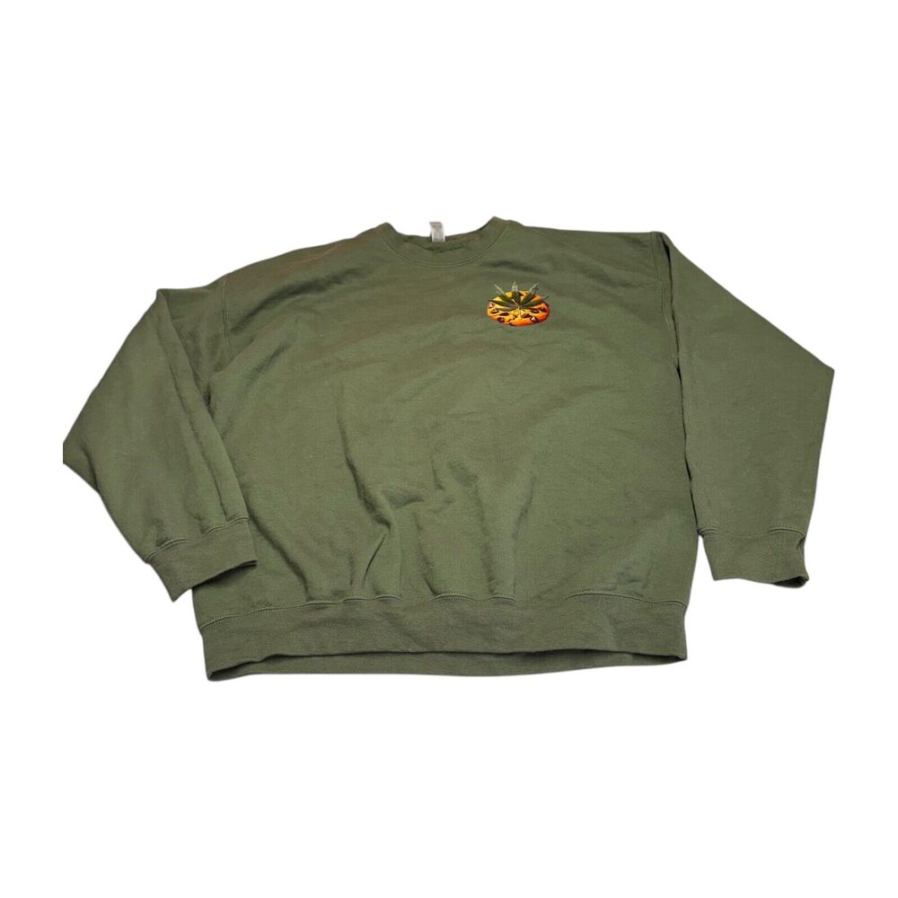 Gildan Sweatshirt Men's XL Olive Green Fleece Lined Baked To Perfection Pullover - Picture 1 of 8